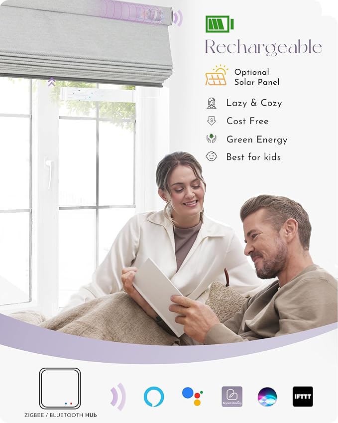 Graywind Smart Roman Shades 100% Blackout Compatible - Image 4