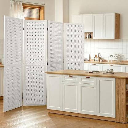 Babion 4 Panel Pegboard Display, Peg Board Room Divider Freestanding Folding - Image 3