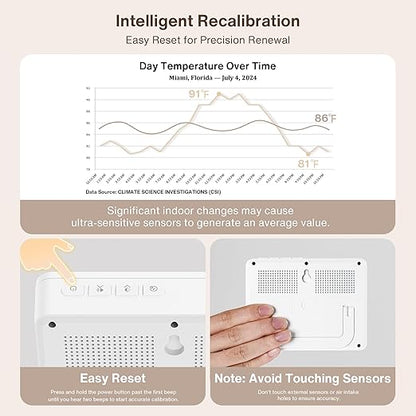 Upgrade 16 in 1 Air Quality Monitor Indoor 15h Battery & 5.5" Display 9 AQI+7 - Image 7