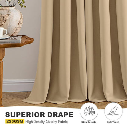 MIULEE Taupe Brown Blackout Curtains - Image 5
