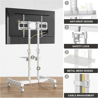 TVON Upgraded Mobile TV Stand on Wheels - Image 6