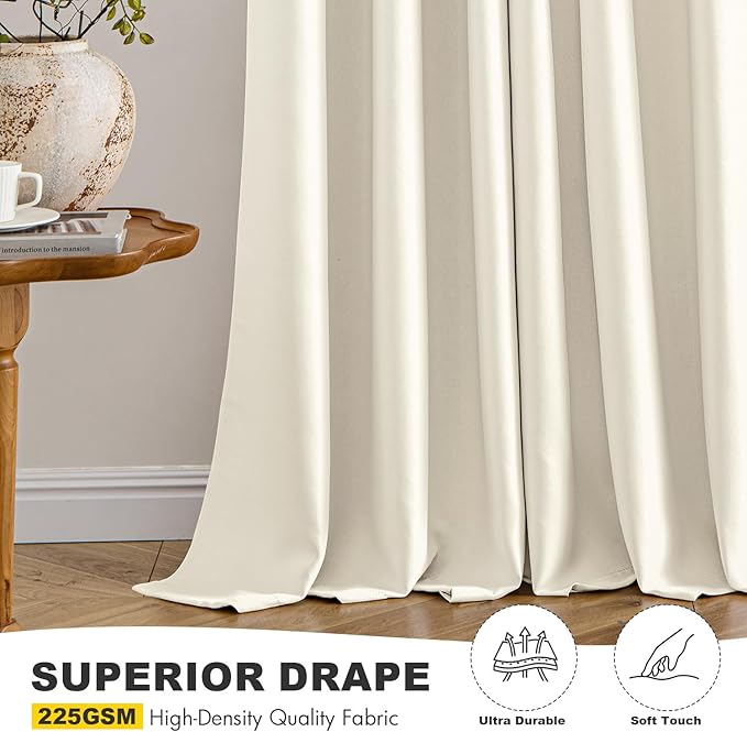 MIULEE Birch Blackout Curtains for Bedroom Living Room 63 Inches Long 2 Panels - Image 5