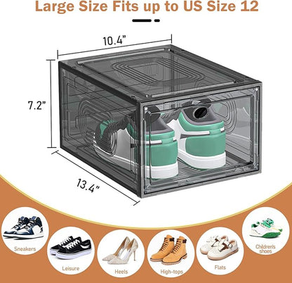 10 Pack Thicken Shoe Organizer Stackable, Upgraded Sturdy Shoe Storage Box - Image 4