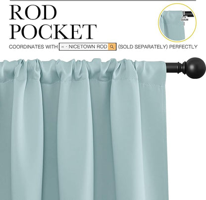 NICETOWN 2 Panels Blackout Curtains, Rod Pocket Thermal Insulated Drapes 84 - Image 5
