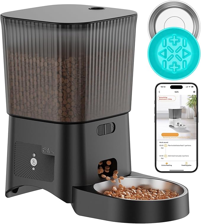 HoneyGuaridan Automatic Cat Feeder, 5G WiFi Cat Food Dispenser by HoneyGuaridan