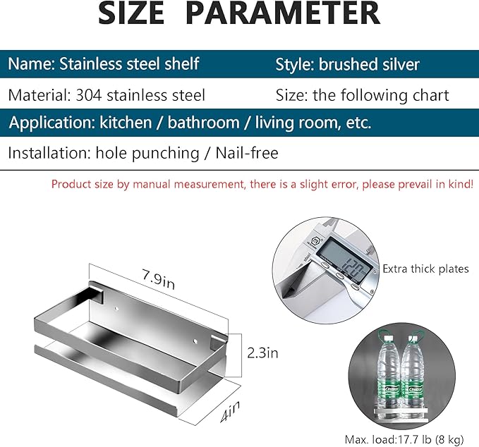 Rustproof Metal Storage Floating Shelves Wall Mounted Rectangular Shelf - Image 2