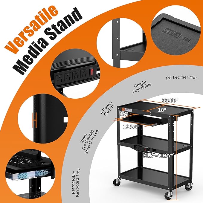 Extra-Large 3-Tier Utility Cart - Image 7