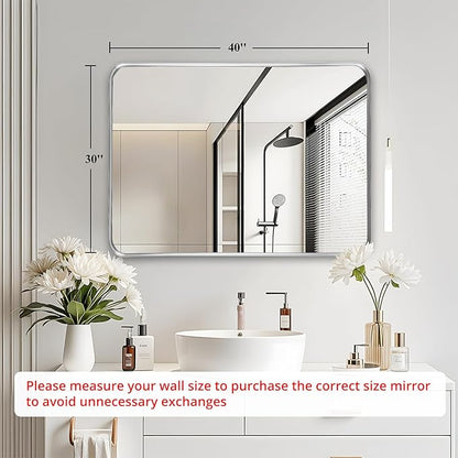 Fabuday Bathroom Mirror Silver 30x40 Inch - Image 3