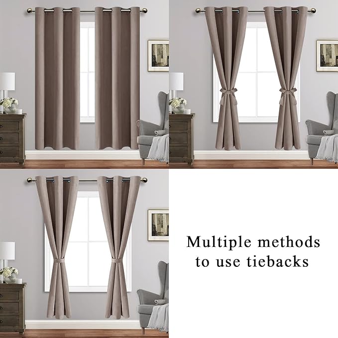 JIUZHEN Tan Blackout Curtains - Image 5