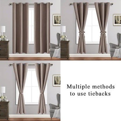 JIUZHEN Tan Blackout Curtains - Image 5