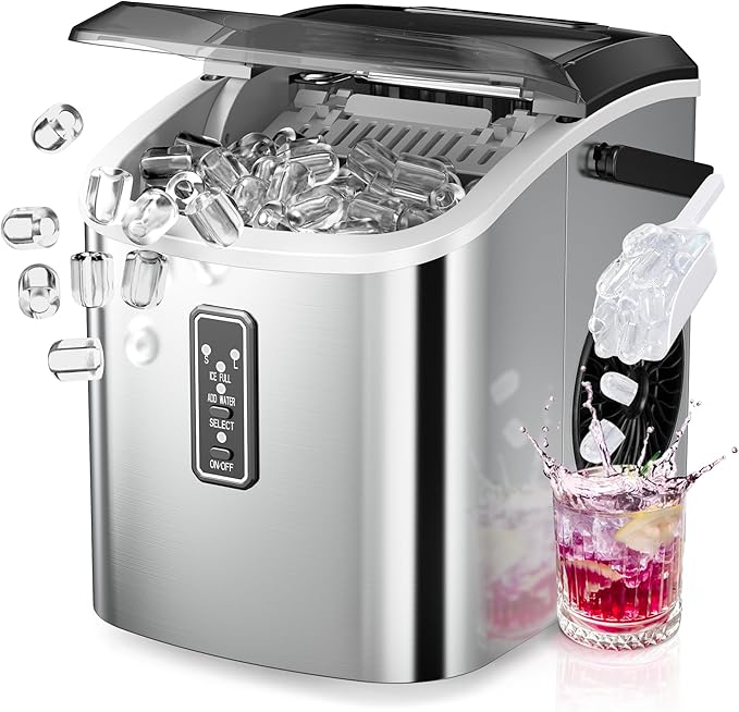 EUHOMY Ice Maker Countertop, 9 Cubes Ready in 6 Mins, Self-Cleaning, Portable by EUHOMY