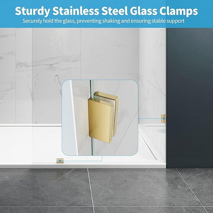 Shower Glass Panel, 30.5" W x 78.75" H Fixed Shower Screen Panel - Image 3