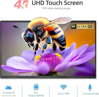 55" Smart Board, Interactive Whiteboard, 4K UHD Touchscreen, Android 13 - Image 4