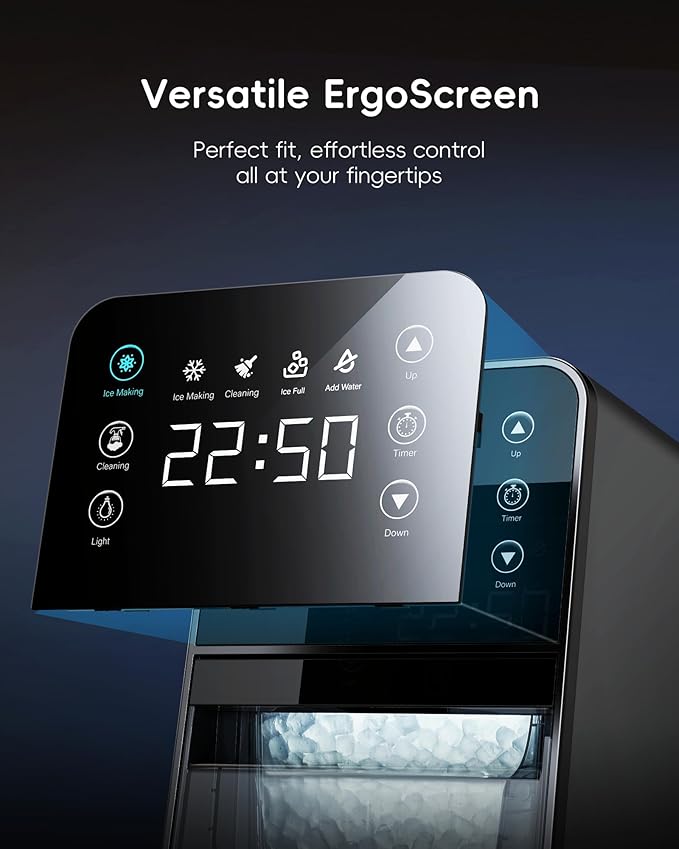 ecozy Nugget Ice Makers Countertop, 44Lbs Pebble Ice Maker, Intuitive EcoScreen - Image 2