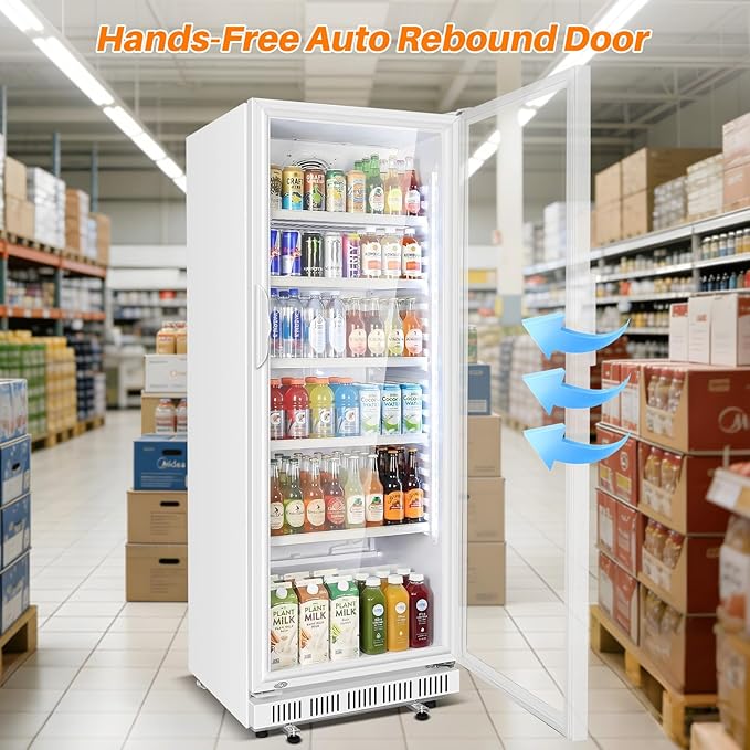 Commercial Beverage Refrigerator, 24.5" Glass Door Display Fridge, 15 Cu.Ft - Image 5