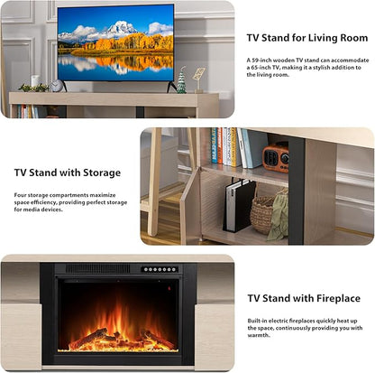59" Electric Fireplace TV Stand - Image 5