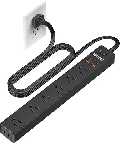 6 Ft Power Strip Surge Protector by Maxpw