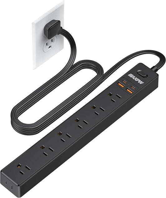 6 Ft Power Strip Surge Protector by Maxpw