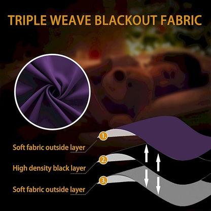 KOUFALL 63 Inch Length Curtains 2 Panels Set, Royal Dark Purple - Image 7