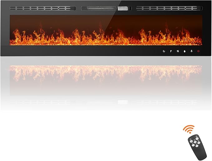 90 inch Ultra-Thin Electric Fireplace Recessed and Wall Mounted by AnpuceSpecializedAppliance