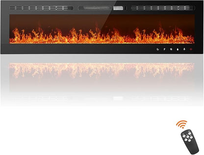 90 inch Ultra-Thin Electric Fireplace Recessed and Wall Mounted by AnpuceSpecializedAppliance