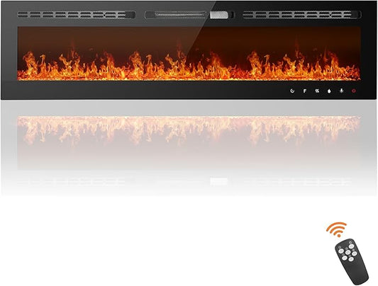90 inch Ultra-Thin Electric Fireplace Recessed and Wall Mounted by AnpuceSpecializedAppliance