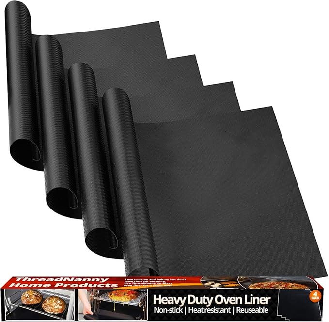 Oven Liners for Bottom of Electric Gas Oven Reusable by ThreadNanny