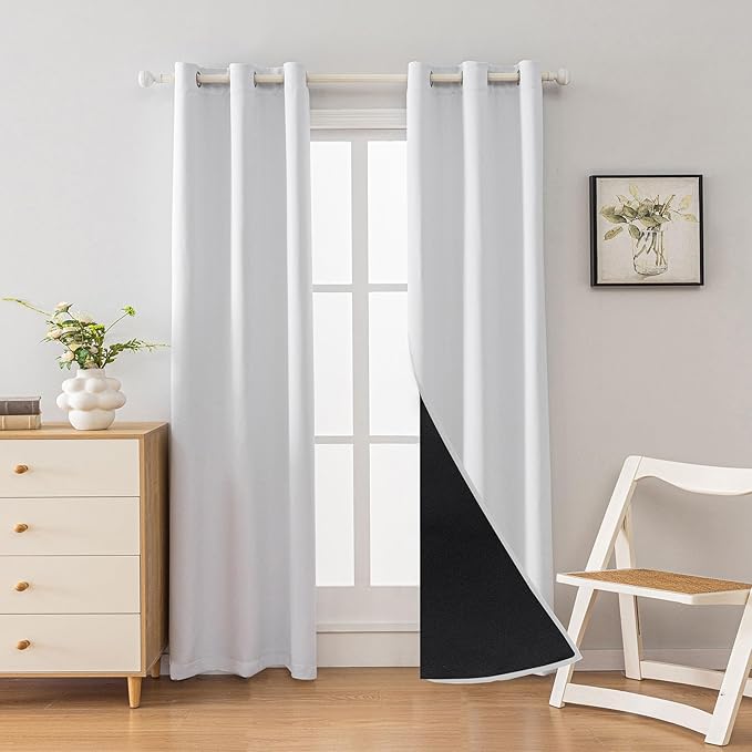 Anytime 100% Blackout Curtain 2 Panels Set, Thermal Insulated Window Drapes by Anytime