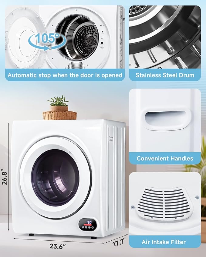 2.65 Cu.Ft Portable Clothes Dryer - 1400W Clothes Dryer - Image 5