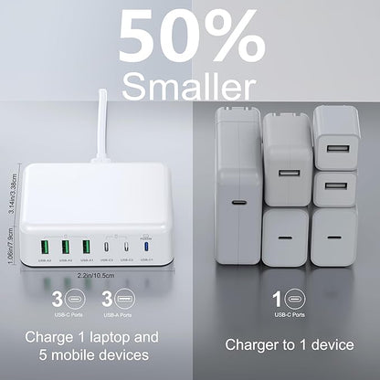 USB C Fast Charger, 150W 6 Port Desktop PD GaN Fast Charger Charging Station - Image 8