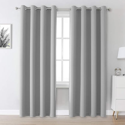 DUALIFE Ultimate Gray Blackout Curtain Panels/Drapes by DUALIFE