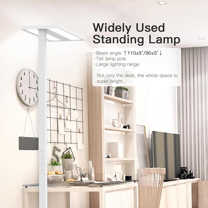 STERREN 76" Led Floor Lamp, 120W White Modern Free-Standing Lamp, 9100LM - Image 7