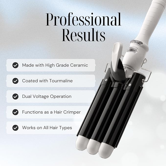 Alure Three Barrel Curling Iron Wand Hair Waver - Image 3