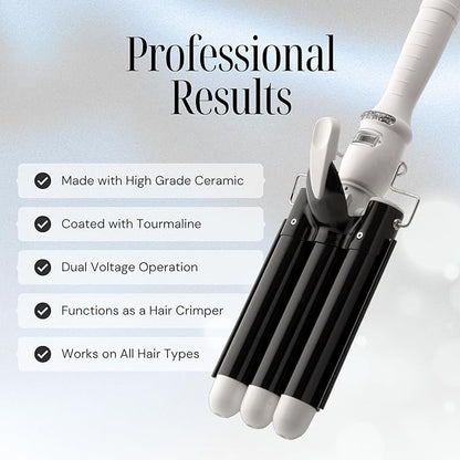Alure Three Barrel Curling Iron Wand Hair Waver - Image 3