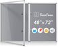 SWANCROWN Enclosed Bulletin Board 48x36in, Tamperproof Lockable Grey Felt Board by SWANCROWN