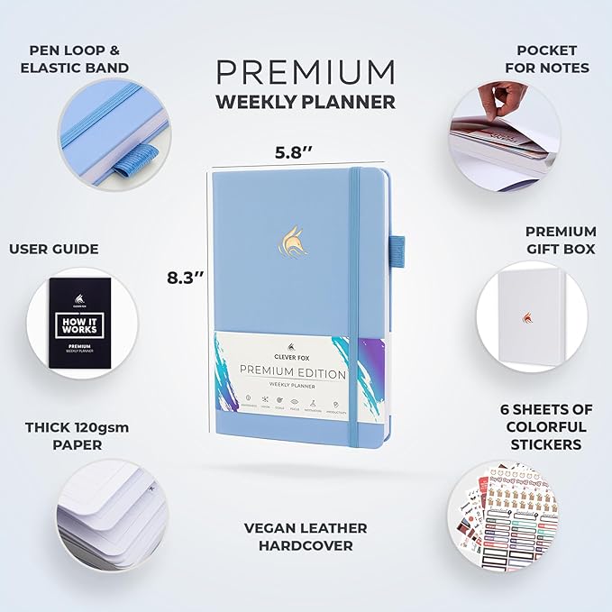 Clever Fox Planner Premium Edition – Undated Luxurious Weekly & Monthly Planner - Image 2