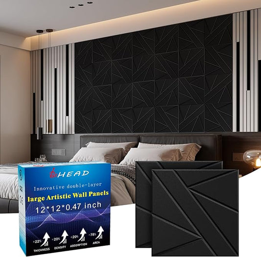 16 Pack Self-Adhesive Soundproof Wall Panels, 1.2lb/ft³ High Density, Thicker by Staytunedforournewproduct