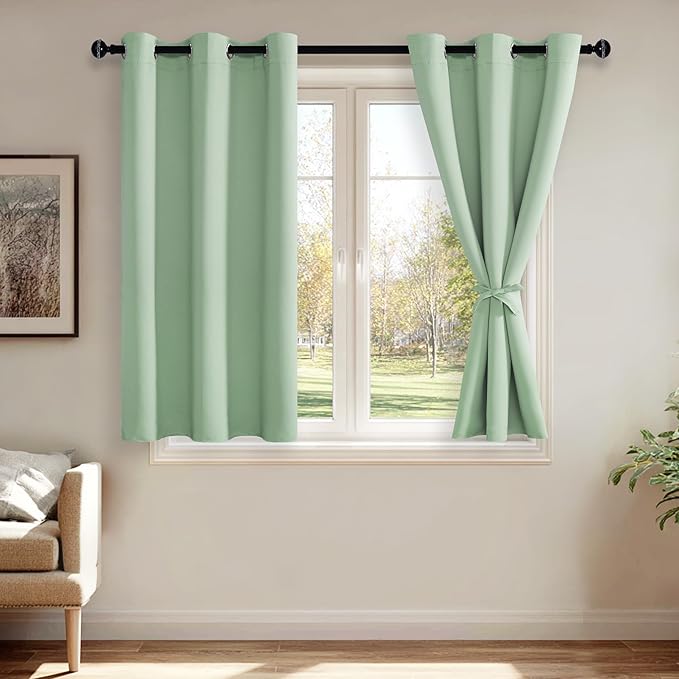 JIUZHEN Aqua Blackout Curtains by JIUZHEN