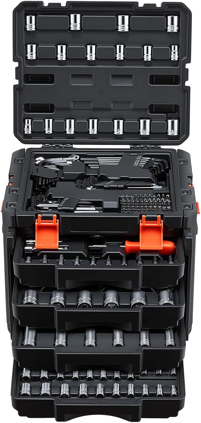 VEVOR Mechanics Tool Set, 230-Piece Mechanic Tool Kit, 1/4 in, 3/8 in, and 1/2 - Image 11