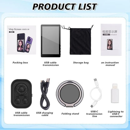 LANBOUY Selfie Screen Back Camera Monitor Phone Vlog Magnetic Selfie Screen - Image 7
