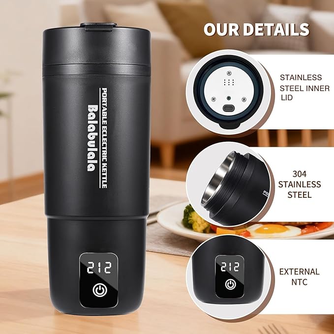 Travel Electric Kettle, Balabulala Portable Water Boiler - Image 3