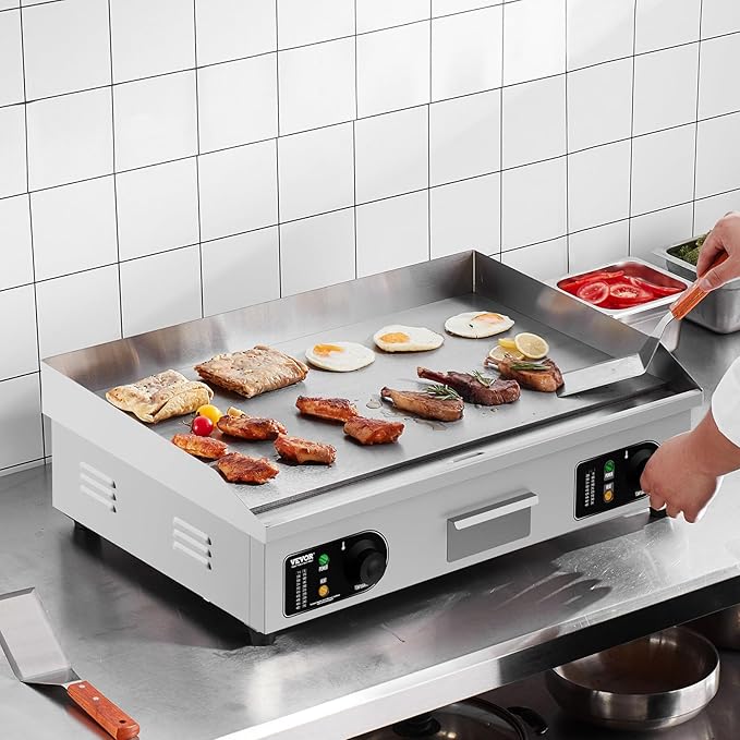 VEVOR Upgraded Commercial Electric Griddle, 2800W Stainless Steel Countertop - Image 8