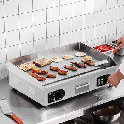 VEVOR Upgraded Commercial Electric Griddle, 2800W Stainless Steel Countertop - Image 8