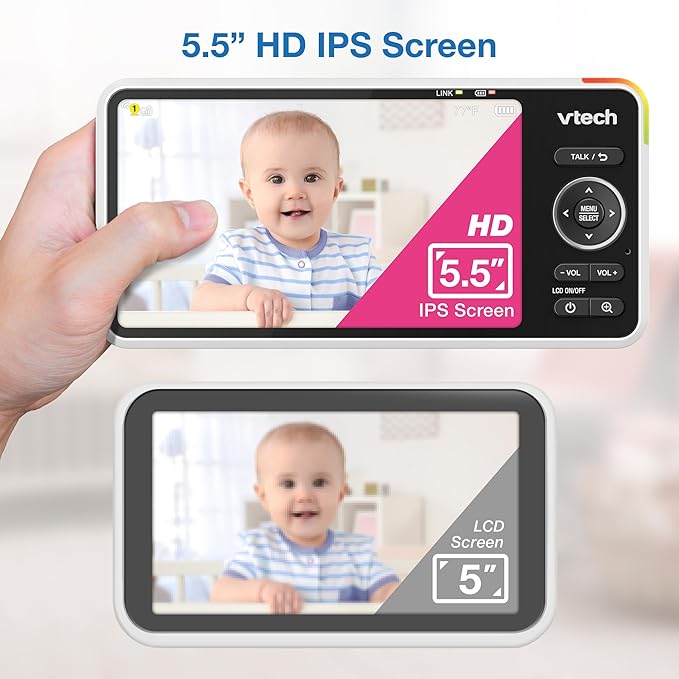 VTech Smart WiFi Baby Monitor, 2K CMOS Sensor Camera, 5.5-inch HD IPS Screen - Image 5