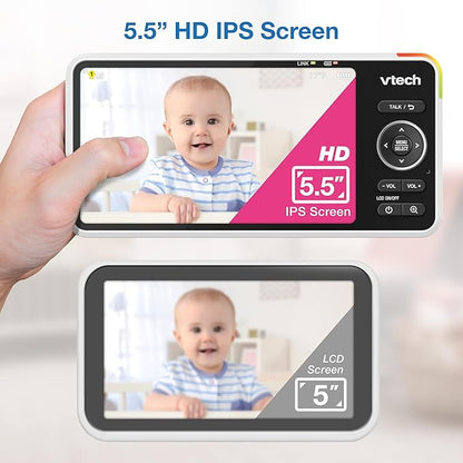 VTech Smart WiFi Baby Monitor, 2K CMOS Sensor Camera, 5.5-inch HD IPS Screen - Image 5