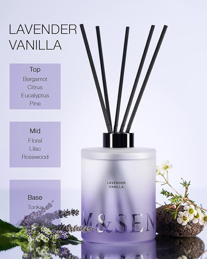 M&SENSE Lavender Vanilla Reed Diffuser Set - Image 2