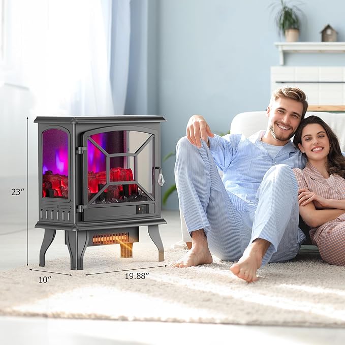 ROVSUN Electric Fireplace Stove, APP & Remote Control, Adjustable Temp - Image 6