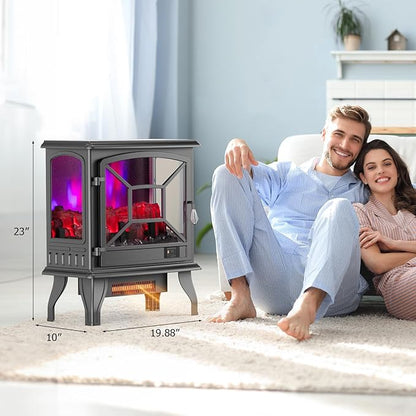 ROVSUN Electric Fireplace Stove, APP & Remote Control, Adjustable Temp - Image 6