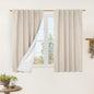 LAMIT 45 Inches 100% Blackout Linen Curtains, Linen Textured Thermal Bedroom by LAMIT