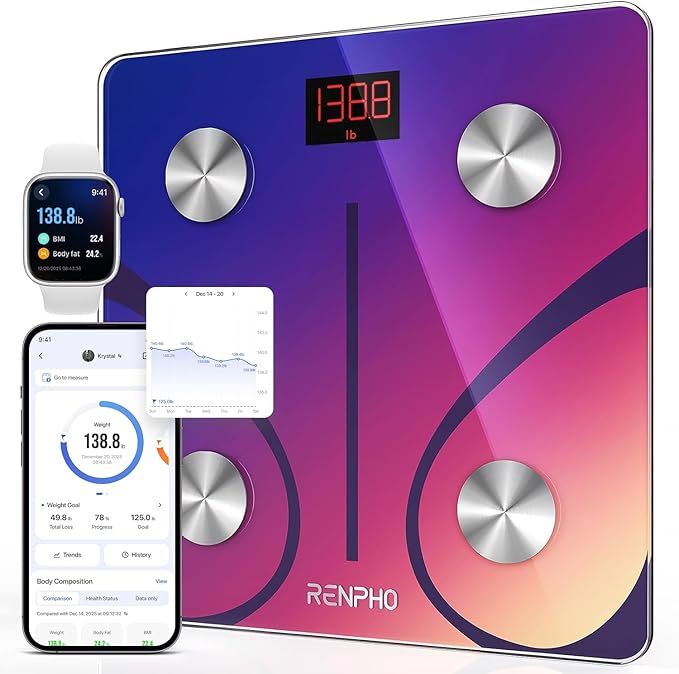 RENPHO Smart Scale for Body Weight, FSA&HSA Eligible, Digital Bathroom Scale by RENPHO